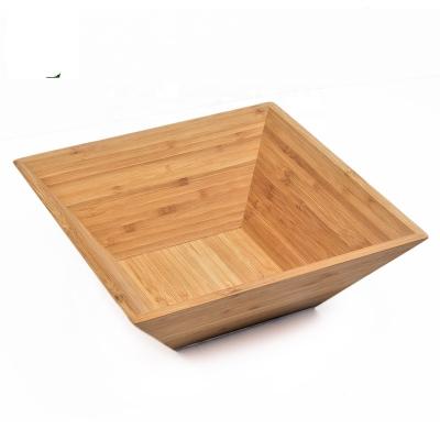 China Wholesale Sustainable Large Square Shape Bamboo Salad Bowl Bamboo Bowl for sale