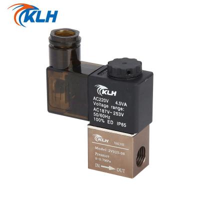 China Garment Shops 2V025-08 1/4 For Pneumatic Air Solenoid Valve Control Valves DC 12V 24V 220V 110V 2 Way 2 Way Normally Closed Position for sale