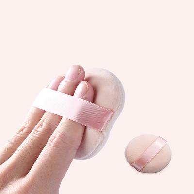 China Available on both sides Factory Direct Sales Large Loose Powder Puff Velvet Cotton Ribbon Puff Dry Puff Body Makeup Tool for sale