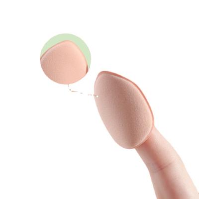 China Face Makeup Tools Foundation Sponge Makeup Triangle Shaped Pointed Mini Finger Pad Water Drop Cosmetic Powder Puff for sale