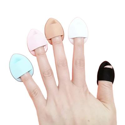 China Face Makeup Tools Waterdrop Triangle Shape Finger Foundation Concealer Makeup Sponge Mini Air Cushion Cosmetic Powder Puff for sale