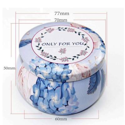 China Unique home decoration tin can, round printed candle holder jar for sale