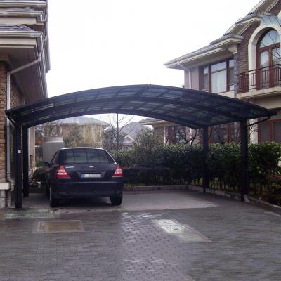 China New Style Polycarbonate Waterproof Outdoor Fireproof Roof Rough Wind Custom Aluminum Gray UV-resistance Carport With High Snow Load for sale