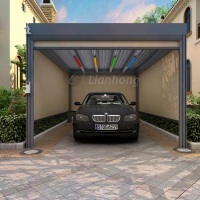 China Waterproof Customized Auto-sensor Closing Electric Aluminum Pergola Residential Garden Tent Garage Outdoor Parking Lot for sale