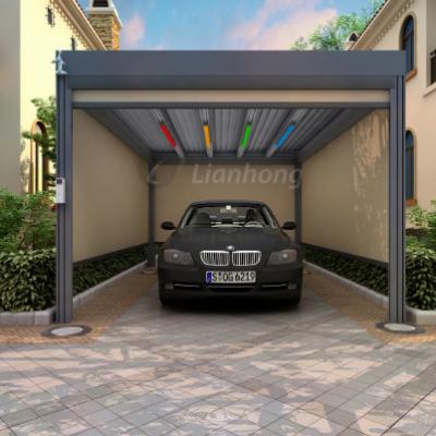 China Customized residential automatic aluminum remote control retractable garage doors fireproof garage doors pergola tent waterproof UV-resistance for sale