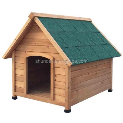 China SDD004S Sustainable A-Frame Waterproof Wooden Dog Kennel Log Cabin for sale