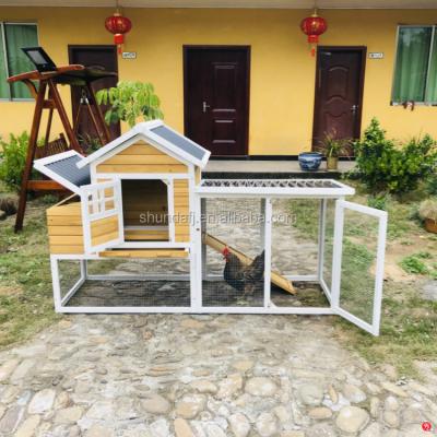 China Farms Yellow Animal Cage SDC029 Chicken Cage Wooden Chicken Cage With Laying Box for sale