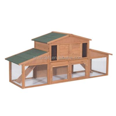 China SDR014-01A Sustainable Wood Galvanized Rabbit Cages Hutch In Stock for sale