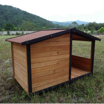 China SDD011 Sustainable Dog Kennel House with Timber Deck New Extra Large Timber Deck Porch Bed XL for sale