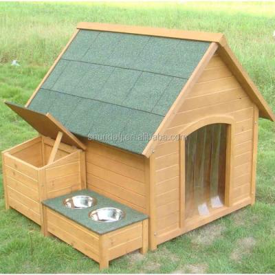 China Wholesale High Quality Viable Outdoor Wooden Dog Kennel SDD0405 With Drivers Dog Kennel With Storage Box for sale