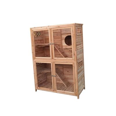 China SDCH002 Cat Eco Friendly Sturdy Wooden Viable Pet Houses For Lovely Cat Cages for sale