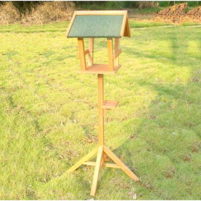 China Viable Wholesale Handmade Stand Bird Feeder Wooden Bird Cage for sale