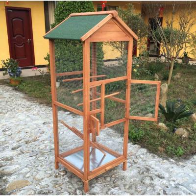 China SDB005 Sustainable Wooden Handmade Big House Outdoor Big Bird Cage for sale