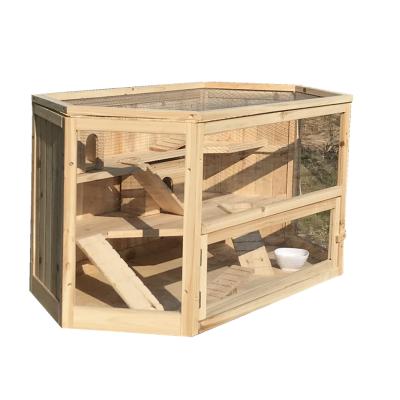 China SDHC001 Best Viable Small Animal Pets Luxury Custom Wooden Hamster Cages for sale