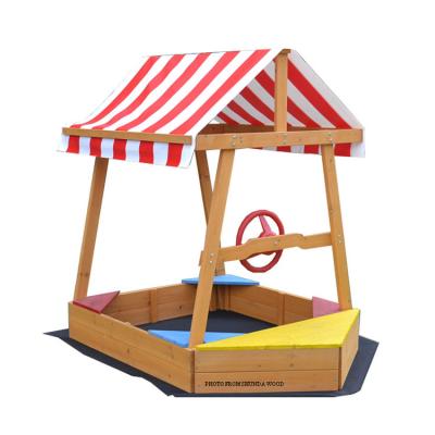 China SDSB006 Preice Wooden Playground Boat Sandbox Wholesale High Quality Sandbox for sale