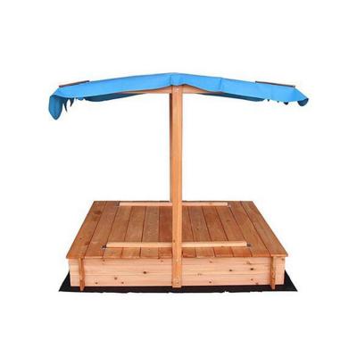 China Custom Large Wooden Child Garden Playground SDSB002 Sandpit With Blue Roof for sale