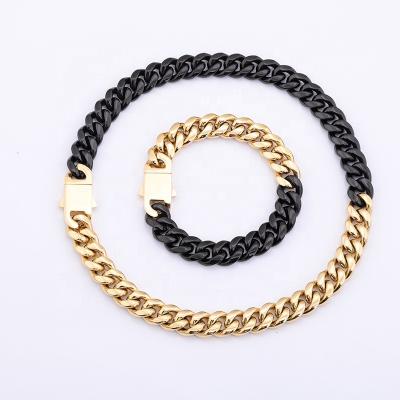 China Fashion Gift 20inch Black Gold Mix Color Casual/Sporty/Office/Miami Hip Hop Hip Hop Cuban Link Sale Career/Hiphop/CLASSIC/2021 Top Chain Jewelry for sale