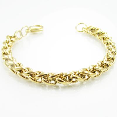 China New FASHIONABLE Yellow Gold Chain Bracelet Styles Stainless Steel Mens Jewelry for sale