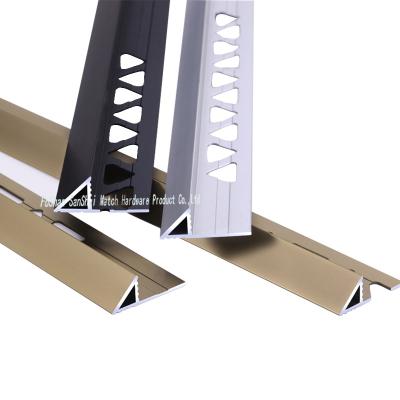 China Contemporary Cheap Sales Aluminum Tile Ledge Strip With Punch Triangular Shape Floor Filler Metal Wood Trim for sale