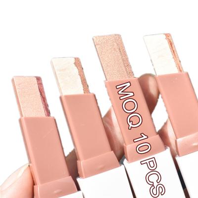 China High quality makeup waterproof custom packaging in stock new beauty private label eye shadow stick gold highlight metallic pink cosmetics for sale