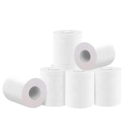 China Good Quality Virgin Soft Comfortable Wood Pulps Hot Sale Standard Commercial 4 Ply Biodegradable Toilet Paper Roll for sale