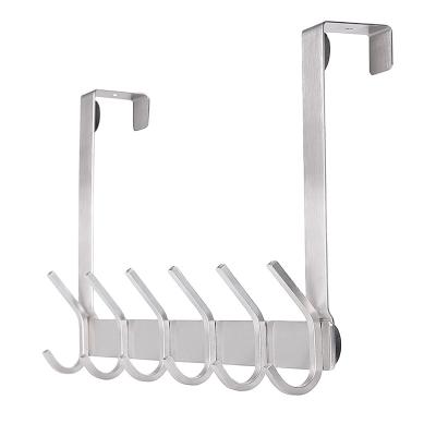 China Sustainable 304 Stainless Steel Furniture Metal Clothes Towel Rack Over Door Hook Hanger Te koop