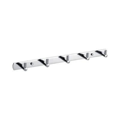 China High Quality Modern Wall Mounted Stainless Steel Bathroom Accessories Mirror Polished Robe Hook Hangers With 5 Hooks for sale