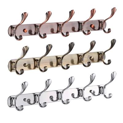 China Modern Bathroom Designs Antiques Rail Hanger Wall Mount Hooks For Hat Key Bag Clothes Coat Hat Towels for sale