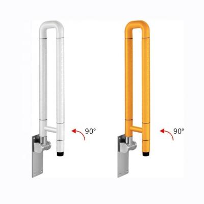 China Modern ABS Plastic U Shape Flip Down Handicap Folding Disabled Grab Bar Hospital Home Bathroom Toilet Safety Rails For Elderly zu verkaufen