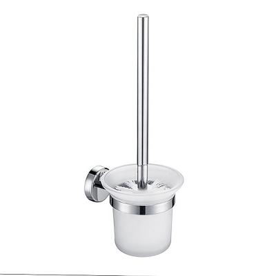 Κίνα Modern Wall Mounted Toilet Brush With Stainless Steel Glass Handle Holder For Bathroom Cleaning προς πώληση