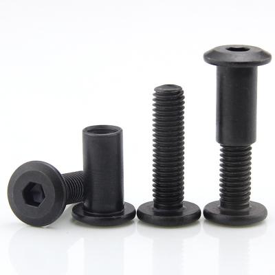 China HEX Black Female Screw And Inside Six Combination Plywood Screws Pair Knock Screw for sale