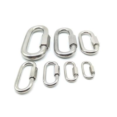 China Carbon Steel Stainless Steel Connect Ring Triangle Lock Track Buckle Meilong Carabiner Quick Lock Chain Buckle for sale