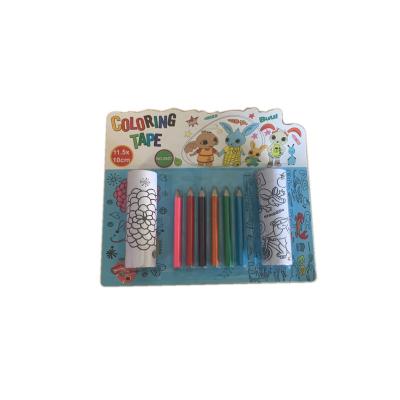 China 2020 Hot Sale Color Drawing Pencil Coloring Sticky Tape Sets For Kids for sale