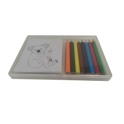 China Mini pp 8cm color 6pcs pencil and school box notepad stationery set for gifts for sale