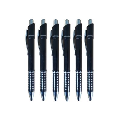 China Promotional pen hot custom logo order ballpoint pen pressing metal black ballpoint pen for students for sale