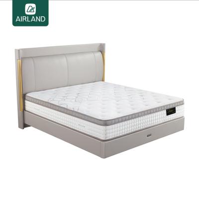 China High Quality Queen Size Headboard Modern Double Bed Genuine Leather Beds Frame Modern Italian Leather Luxury King Size Bed Double for sale