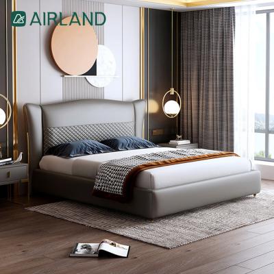 China (Other) Adjustable Sponge Stainless Steel Manufacturer Customized Soft High Density Elastic Titanium-Coated Leather Bed for sale