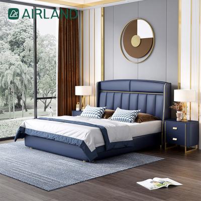 China Adjustable Modern Interior Bedroom Furniture Soft High Density Sponge (Other) Filled Solid Wood Bed Frame for sale