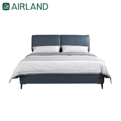 China Air-Land Luxury Upholstered Wooden Beds High Quality Hardware Hotel Accessories Bedroom Furniture Queen King Size Modern Home Leather Frame Beds for sale