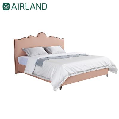 China High quality air-land simple style fashion accessories simple piece children's room solid wood genuine leather bed hotel bed bed frame fashion for sale