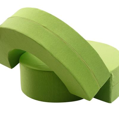 China Foldable Design Bedroom Fabric Sofa Single Cushion Soft Green Unique Folding Sofa for sale