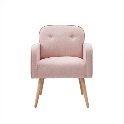 China Simple And Stylish Leisure High Density Resilient Home Living Room Hotel Sponge Lateral Look Wooden Arm Sofa Chair Nordic Chair for sale