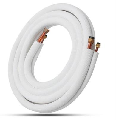 China Air Condition PE Pre Insulated Copper Tube Refrigeration Copper Pipe Coils With White PE Insulation for sale