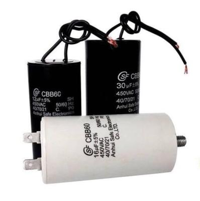 China CBB60 Motor AC / AC Motor Capacitor For Washing Machine And Refrigerator for sale