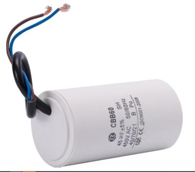 China CBB60 450V 45uf Motor Current Single Phase 220V AC/AC Air Conditioners Compressor Electrical Parts for sale