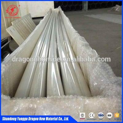 China Low friction loss uhmw pe food grade white plastic pipe for food for sale