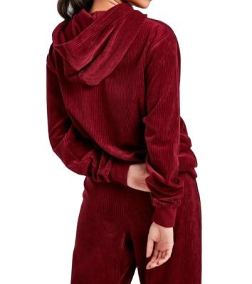 China Viable Factory Custom Made Real Velvet Tracksuit Women Sweater Jogging Velor Set Hoodie For Woman for sale