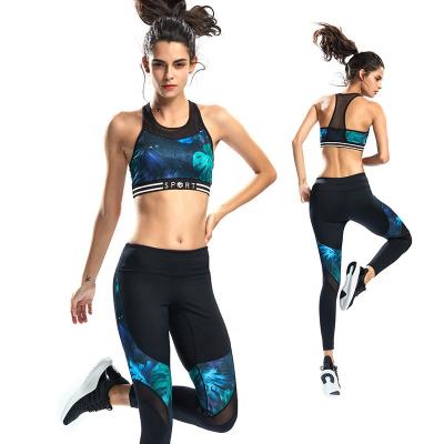 China Breathable Factory Ready To Ship Elastic Bra Sports Legging 2 Piece Set Fitness Bra Set Active Wear Women Yoga for sale