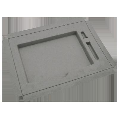 China Dongguan Molding Tray Box Products Gray Color Recyclable Press Paper Wet Bagasse Molded Pulp Packaging for sale