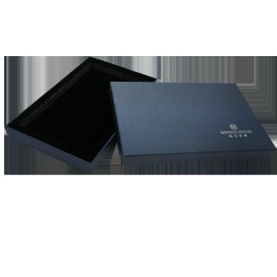 China Recyclable Luxury Custom Your Own Logo Black Paper Jewelry Packaging Box for sale